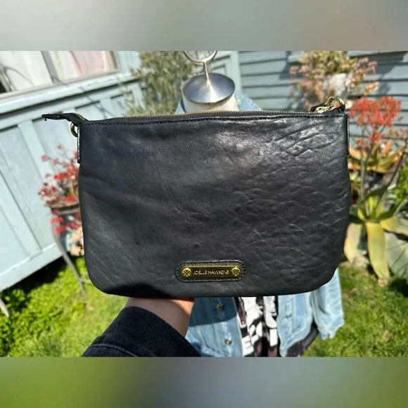 Joelle Hawkins — Take Off Black Pebbled Leather Crossbody  - Picture 4 of 5